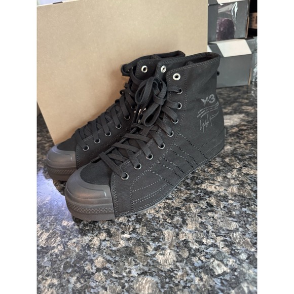 Y-3‎ Men\'s Nizza Hi Adidas High Top Sneakers. Blackout Shoes. Limited Sz 8 Men\'s main image 7